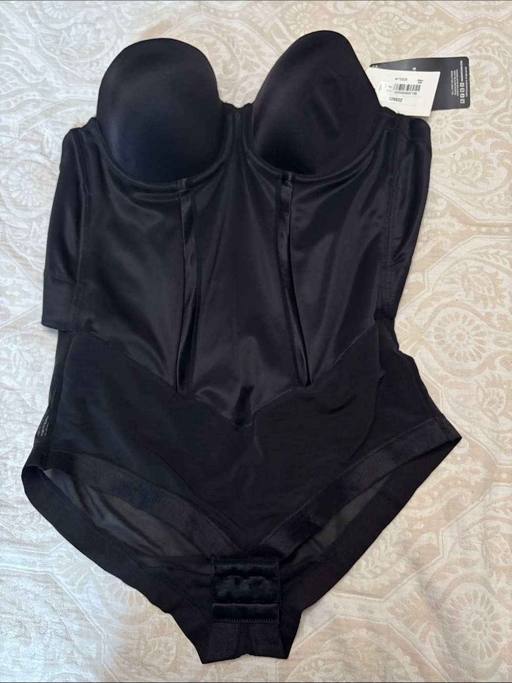 Maidenform Black Strapless Shapewear Bodysuit with Underwire Cups